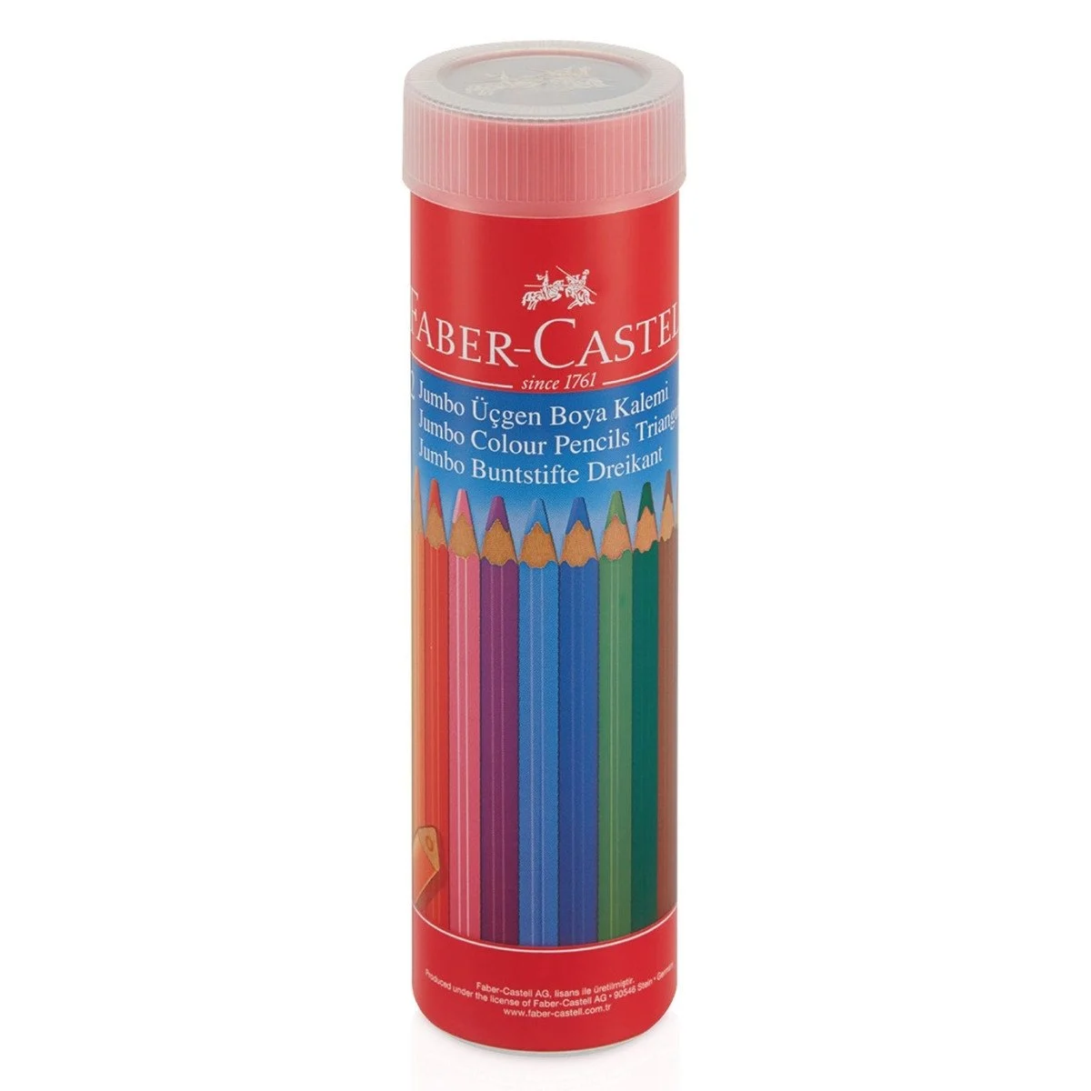 Faber Castell 12'li Jumbo Kuru Boya Kalemi Teneke Kutu /