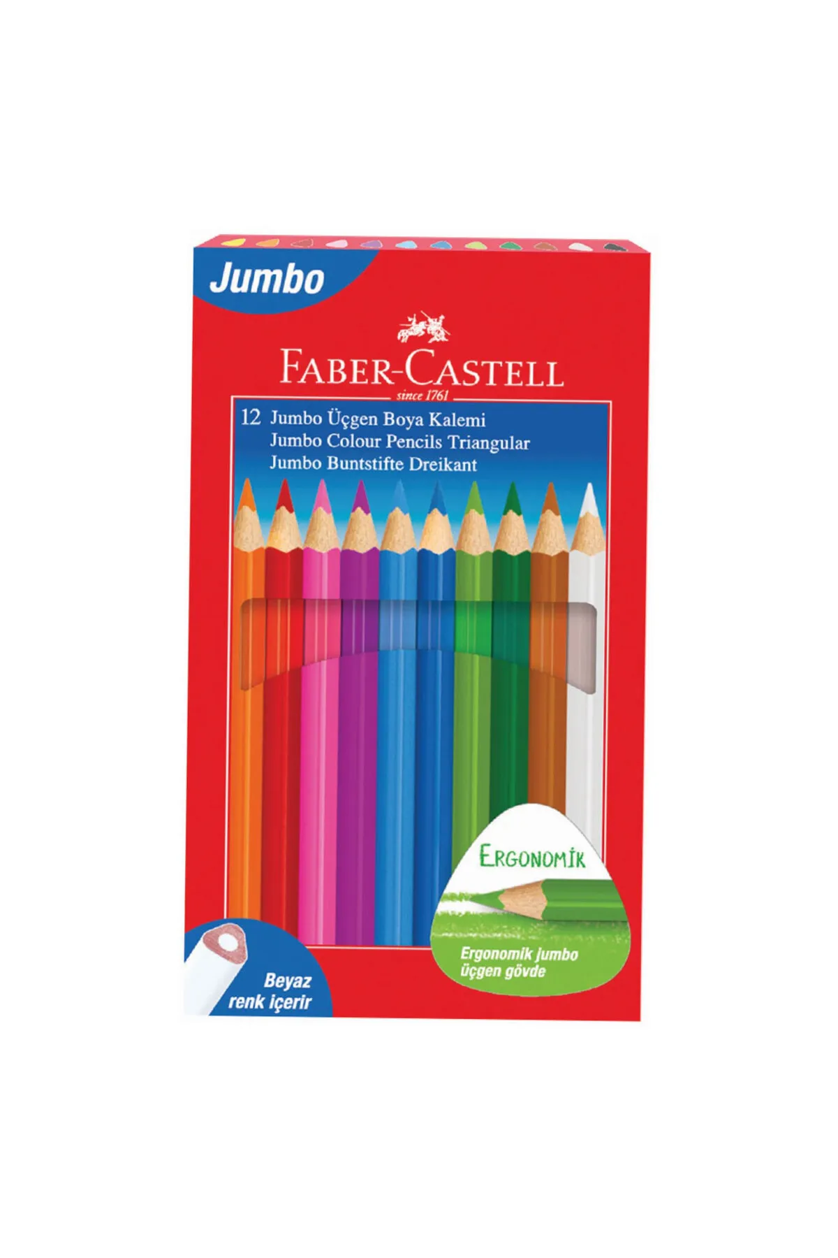 Faber Castell 12'Lİ Jumbo Üçgen Kuru Boya Seti / 5173116616