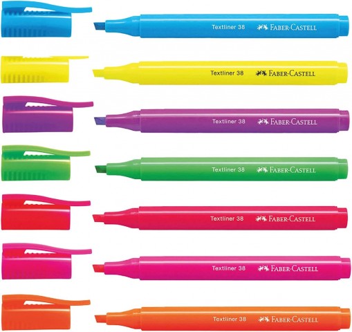 Faber Castell 38 Textliner 8'li Neon Fosforlu Kalem Seti / 157778
