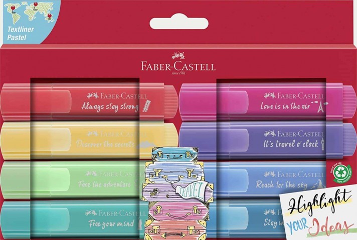 Faber Castell 46 Pastel Renkler 8'li Fosforlu Kalem Set