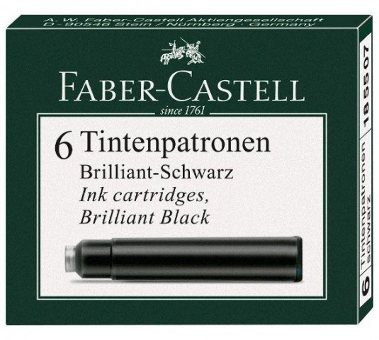 Faber Castell Dolmakalem Kartuşu Siyah 6'lı Paket