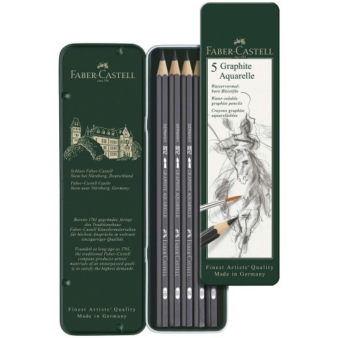 Faber-Castell Graphite Aquarelle 5'li Suda Çözünür Grafit Kalem Seti