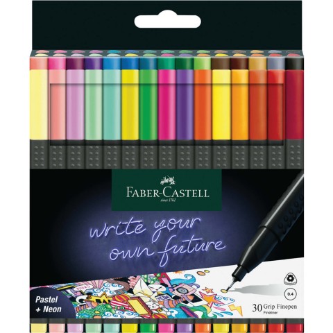 Faber Castell Grip Finepen 0.4mm 30 Renk Set / 151630
