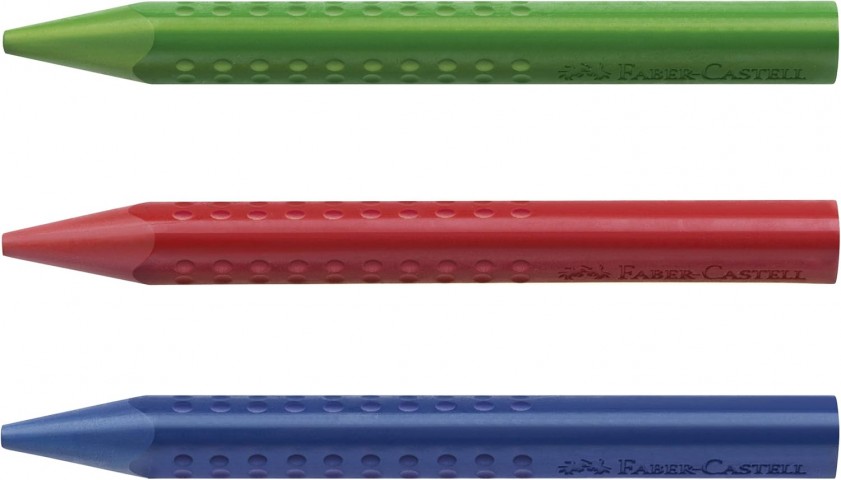 Faber Castell Grip Jumbo 12'li Üçgen Gövdeli Mum Boya / 5281122540000