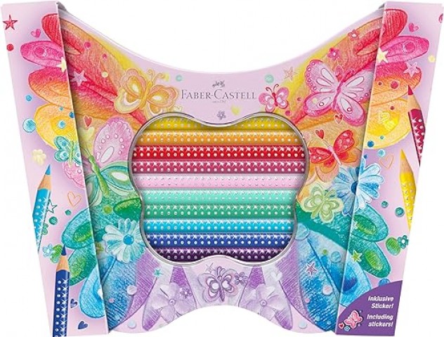 Faber Castell Sparkle 20'li Boya Kalemi Kelebek Teneke Kutu / 201971