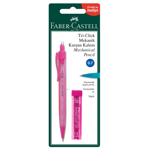 Faber Castell Triclick 0.7mm Versatil Kalem + Uç - Pembe