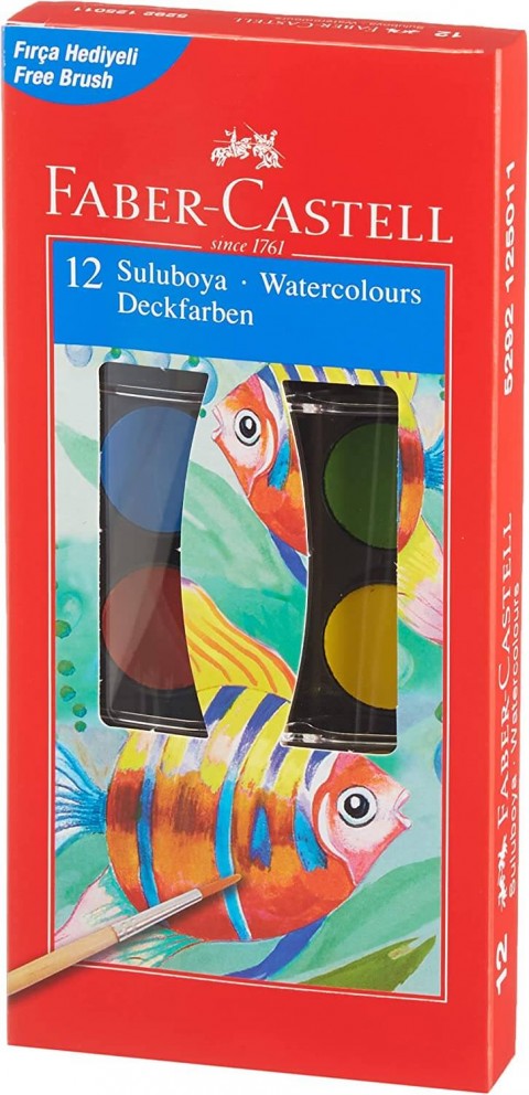 Faber Castell Ø 23 Mm 12 Renk Sulu Boya