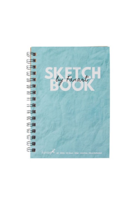 Fanart Sketch Book (eskiz Defteri) A5 Spiralli 120 Gr Beyaz Kağıt- Turkuaz