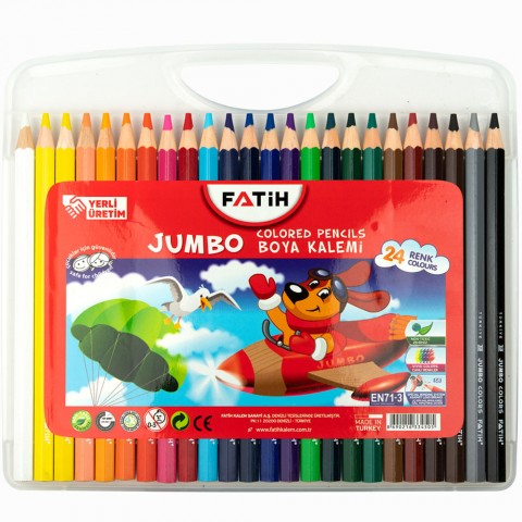 Fatih Jumbo 24 Renk Çantalı Kuru Boya Seti /