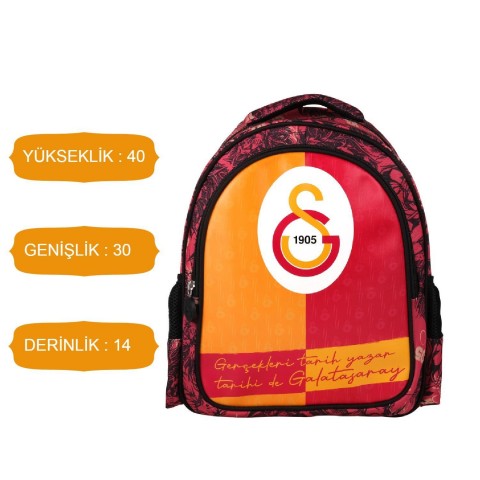 Galatasaray Parçalı Çift Gözlü Suni Deri Okul Çantası / 24544