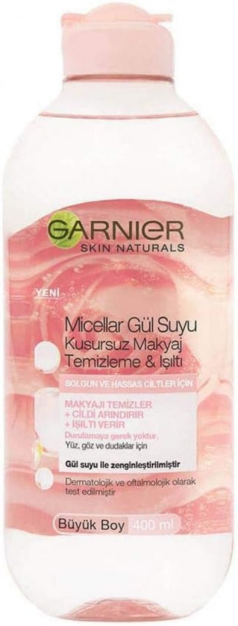 Garnier Micellar 400ml Gül Suyu Kusursuz Makyaj Temizleme & Işıltı