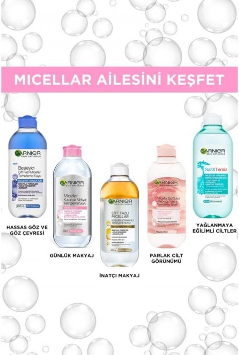 Garnier Micellar 400ml Gül Suyu Kusursuz Makyaj Temizleme & Işıltı