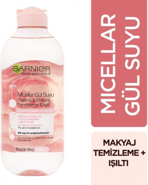 Garnier Micellar 400ml Gül Suyu Kusursuz Makyaj Temizleme & Işıltı