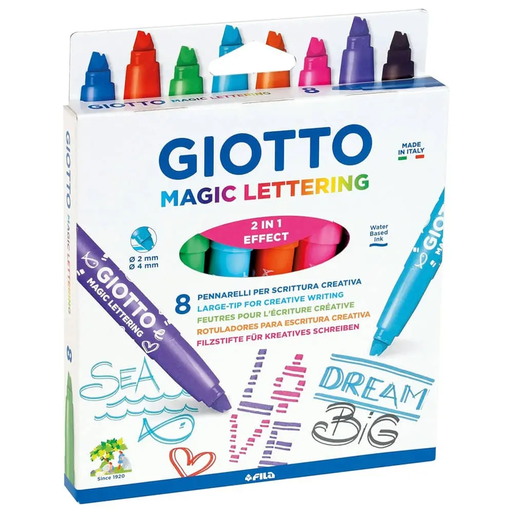 Giotto Turbo Magic Lettering 8'li Çift Çizgi Yazan Keçeli Kalem / 426500