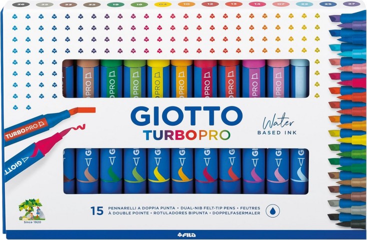 Giotto Turbo Pro 15'li Çift Uçlu Marker Kalem Seti / 427800