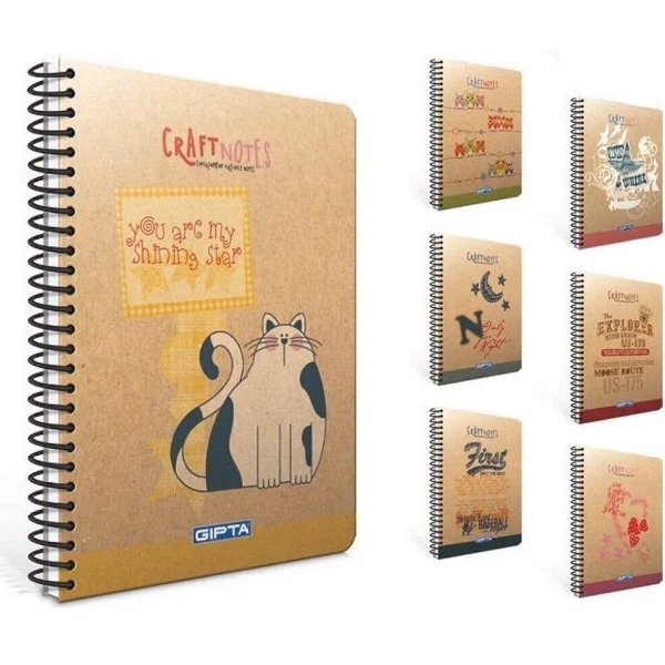 Gıpta Craft Notes A4 100yp Sert Kapak Spiralli Not Defteri Kareli - 1 Adet / D4