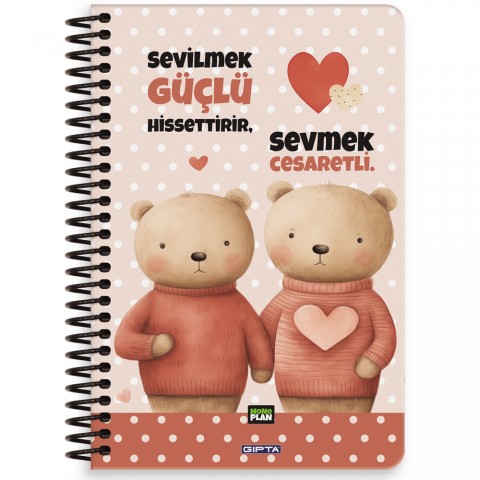 Gıpta Mono Plan Planlayıcı, Sert Kapak, Spiralli, 17x24 96yp