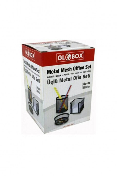 Globox 3'lü Masaüstü Set (Kalemlik + Notluk + Ataşlık) -Siyah  /6643