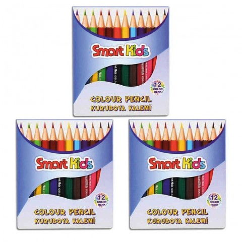 Globox Smart Kids 12'li Yarım Boy Kuru Boya - 3 ADET Globox Smart Kids 12'li Yarım Boy Kuru Boya - 3 ADET