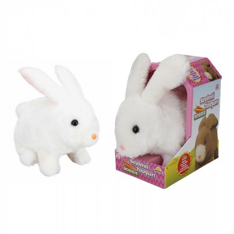 Hareketli ve Sesli Oyuncak Sevimli Peluş Tavşan Robbie