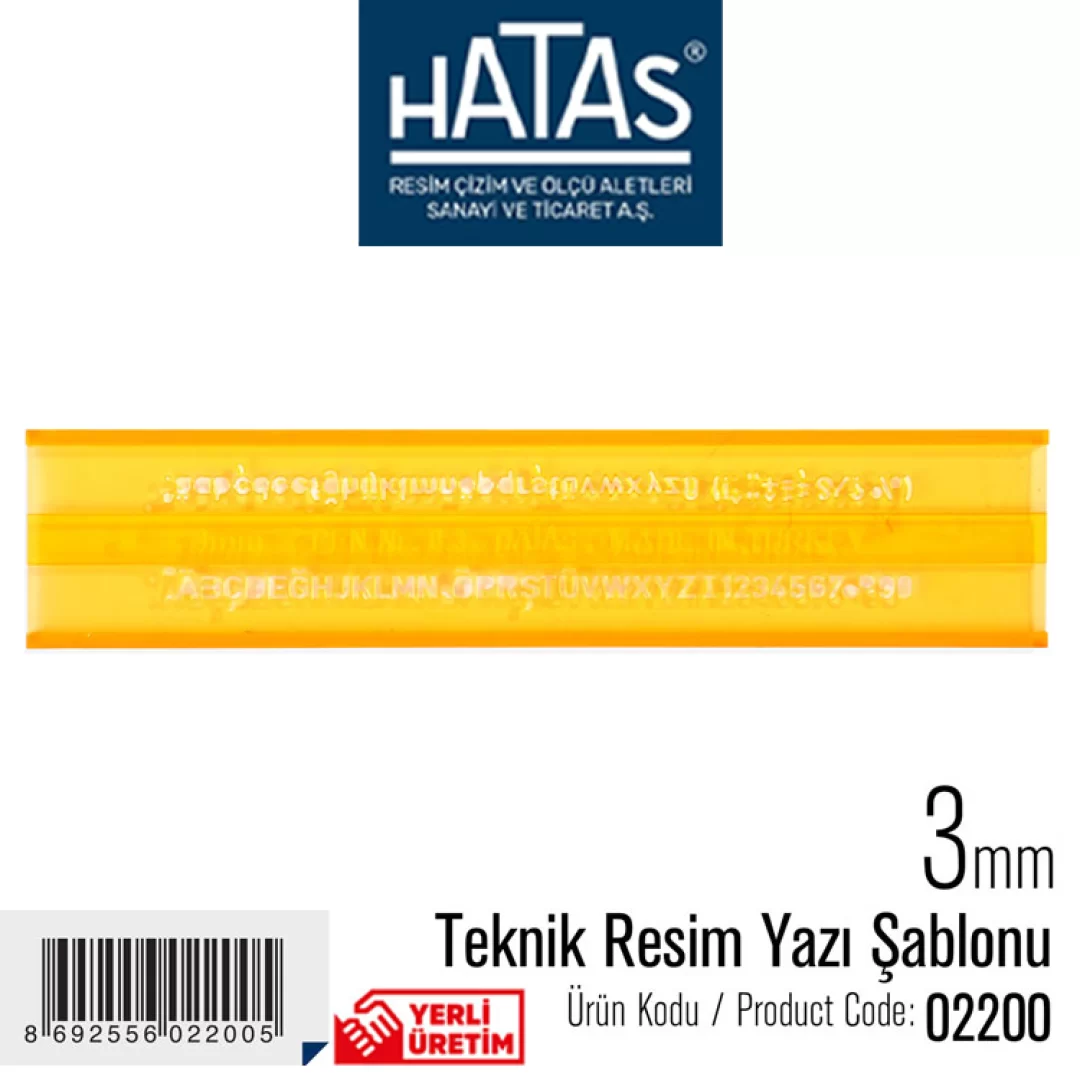 Hatas Teknik Resim Yazı Şablonu 3mm /  02200