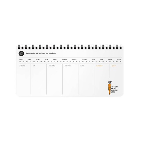 Hisli Şeyler 13x27cm Spiralli Planner Stickerli Planner - Zirvedeyim Canım Duymuyorum (Yeşil)