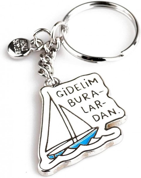 Hisli Şeyler Anahtarlık - Gidelim Buralardan / 500452