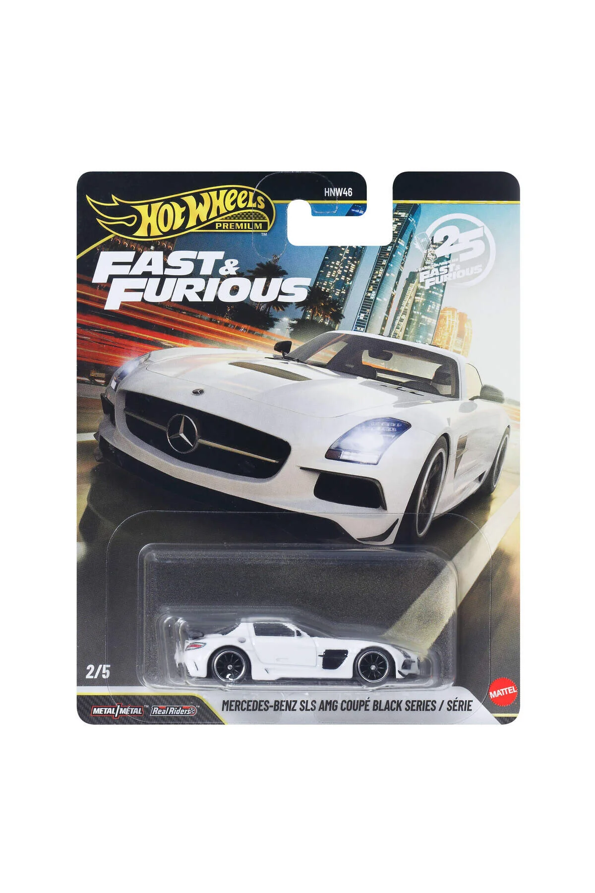 Hot Wheels Premium Fast & Furious Mercedes Benz SLS AMG Coupe Black Serie - HNW46 /