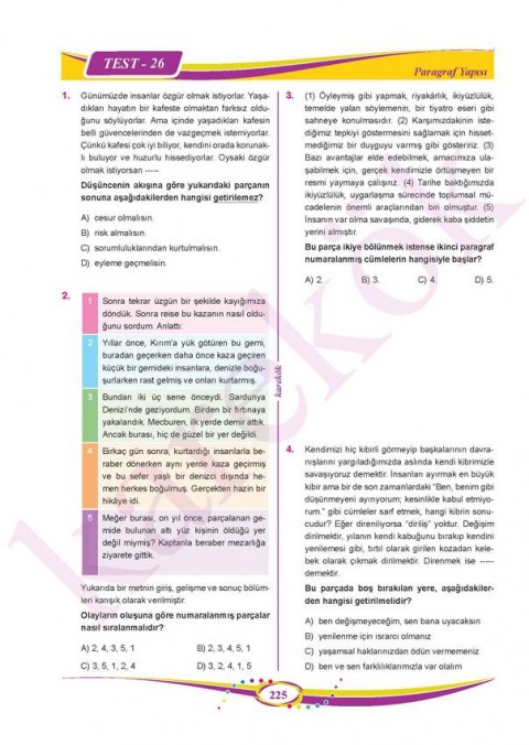 Karekök Yayınları 8. Sınıf  LGS 1. Paragraf Soru Bankası