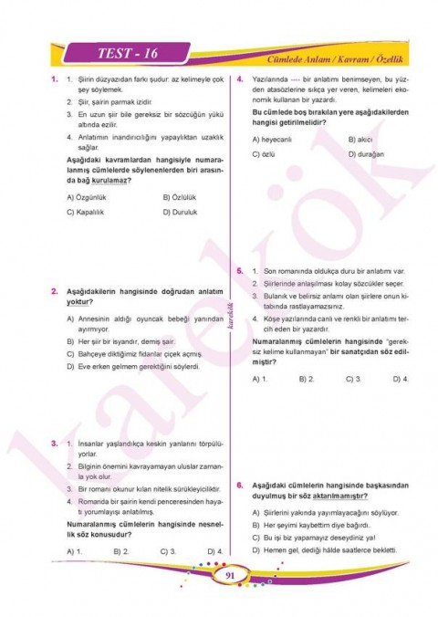 Karekök Yayınları 8. Sınıf LGS Türkçe Soru Bankası