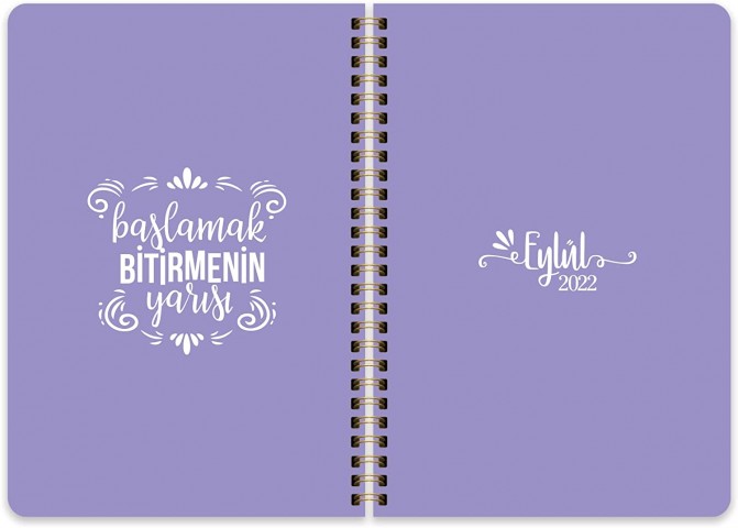 Keskin Color 2022-2023 17x24cm Spiralli Haftalık Akademik Ajanda Mor Puantiye / 830257