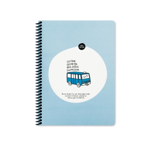Keskin Color Hisli Şeyler 16,5x22,5cm 80yp Çizgili Spiralli Defter -Üstüme Gelmeyin Ben Zaten Dolmuşum