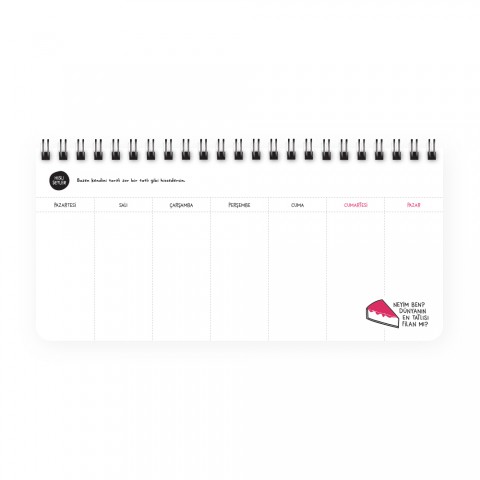Keskin Color Stickerlı Spiralli Tarihsiz Haftalık Planlayıcı - Hisli Şeyler