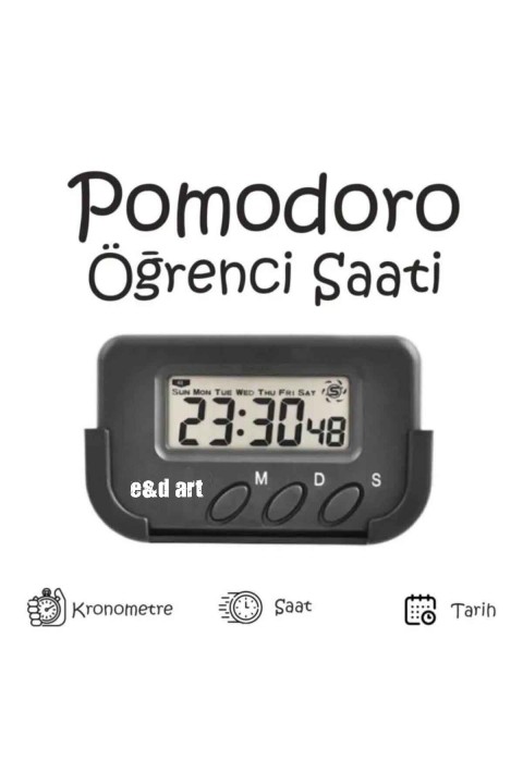 Kronometre Sınava Çalışanlara Özel Pomodoro Öğrenci Saati - Kronometreli Ders Çalışma Saati - Dijital Masa Saati