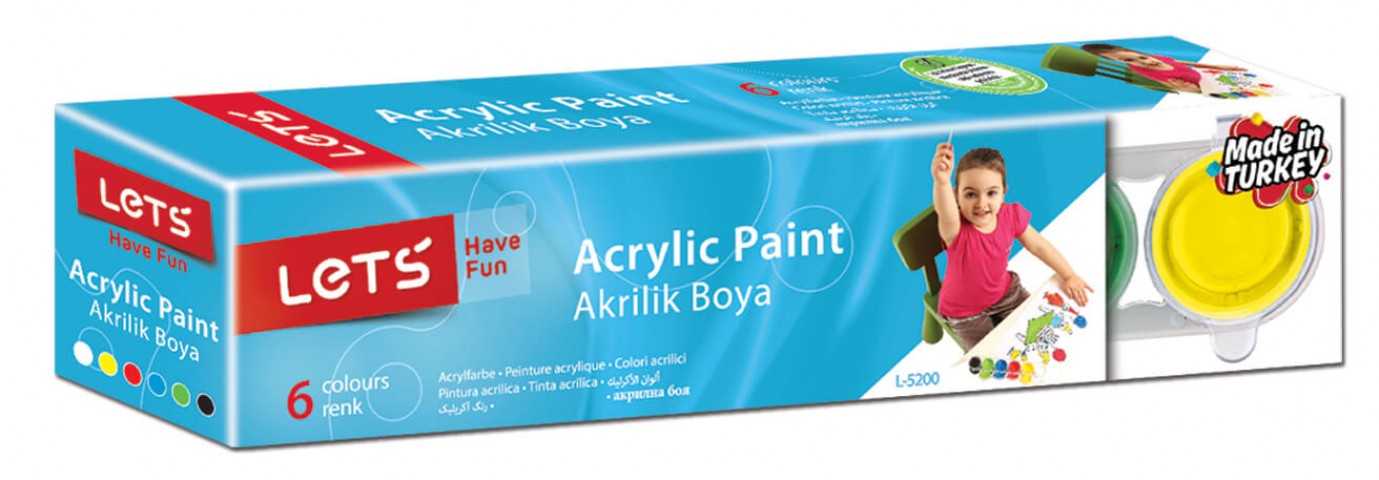 Lets 6x25ml Ana Renk Akrilik Boya Seti / L-5200