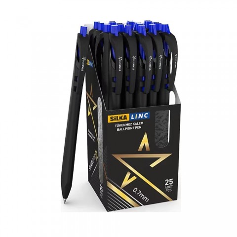 Linc Star One 0.7mm 25'li Basmalı Tükenmez Kalem Mavi