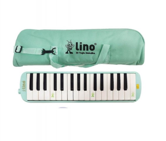 Lino 32 Tuşlu Bez Çantalı Melodika Pastel Yeşil / LN-32-PYES