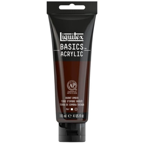 Liquitex Basics Acrylic 118ml Akrilik Boya Burnt Umber 128