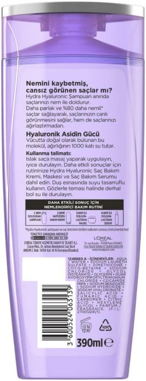 L'Oreal Paris Elseve 390ml Hyaluron Şampuan