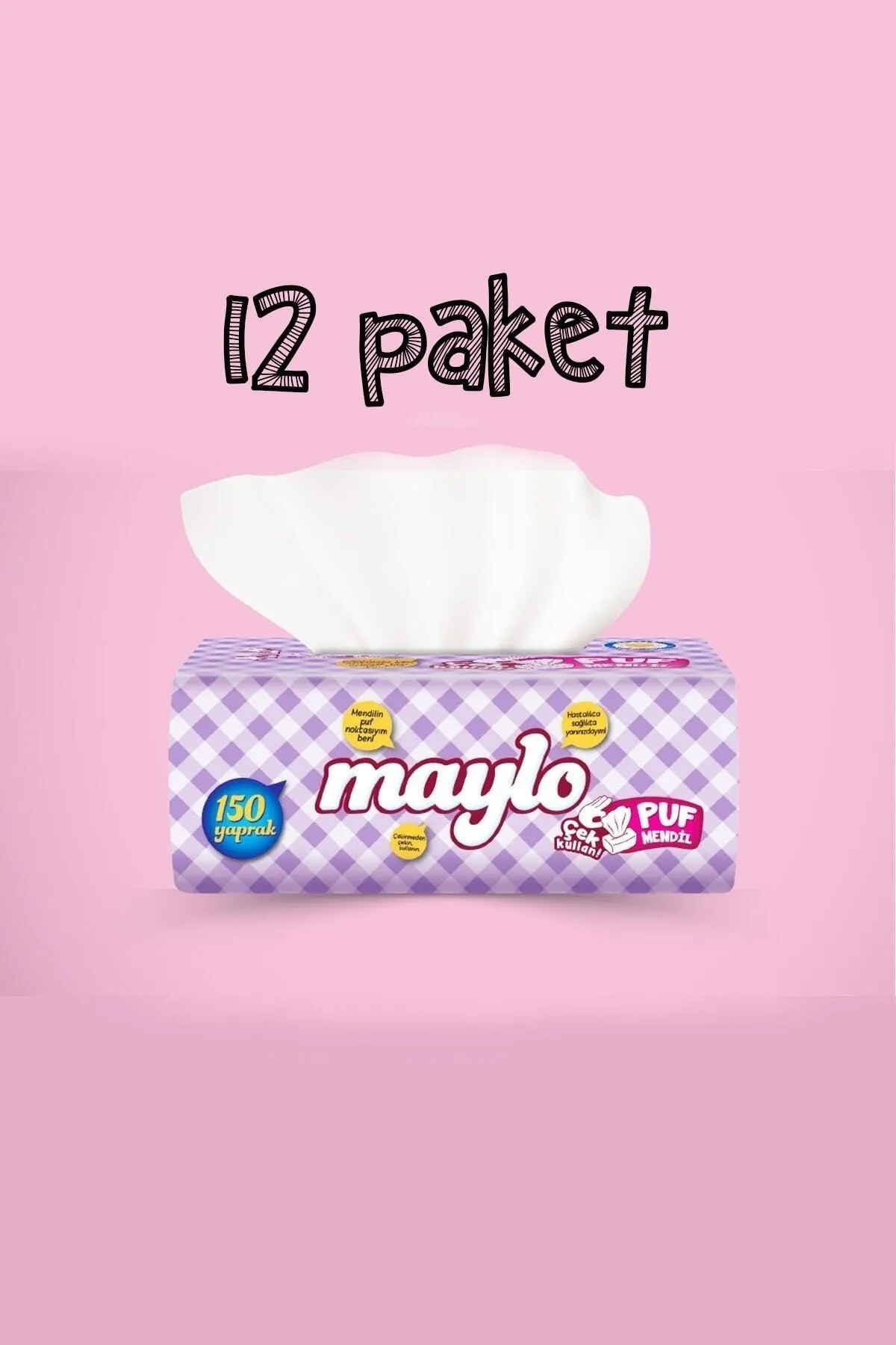 Maylo Puf Mendil 500906 1800 Adet (150x12) - 1 Koli