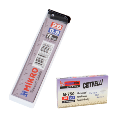 Mikro 0.9mm 2B 75mm Kalem Ucu - 24'lü Kutu