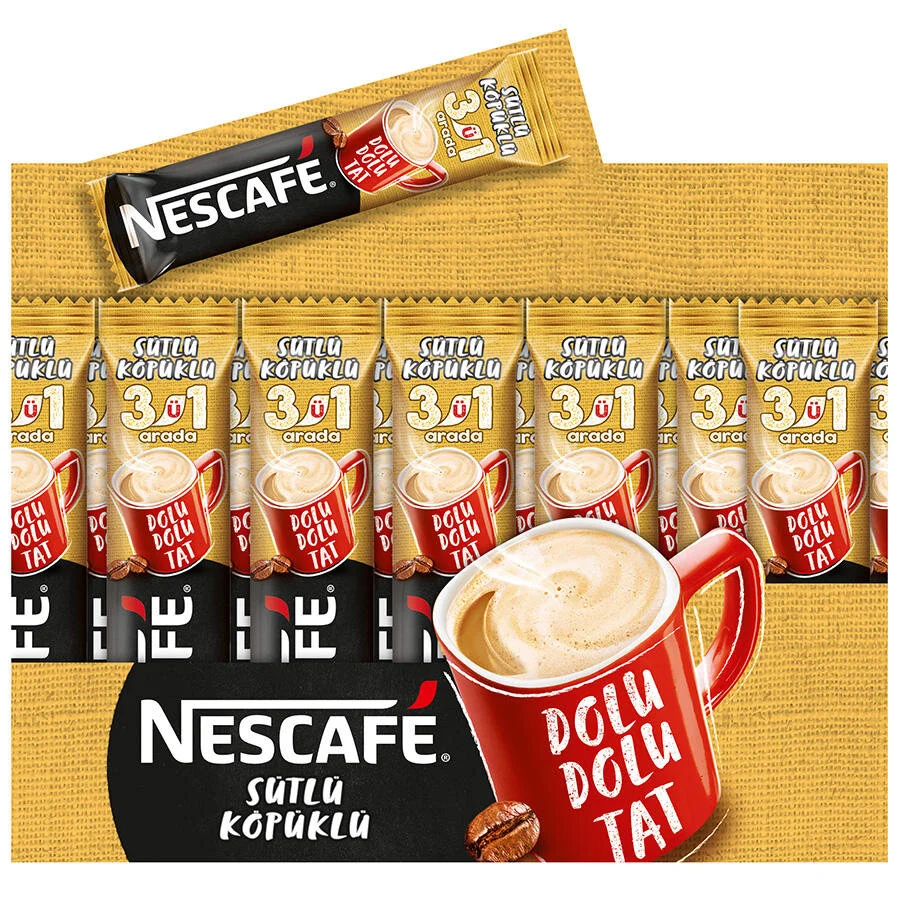 Nescafe 3'ü 1 Arada Sütlü Köpüklü Kahve 17.5gr 72'li Paket