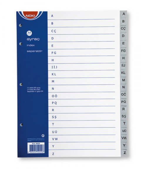 Noki A4 Seperatör A-Z Ayraç 11 Delikli - No:59229