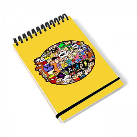 Paklon Desenli Sert Kapak 11x14 Cm Üstten Spiralli Defter 100 Yp Düz - Kalabalığı Sevmem