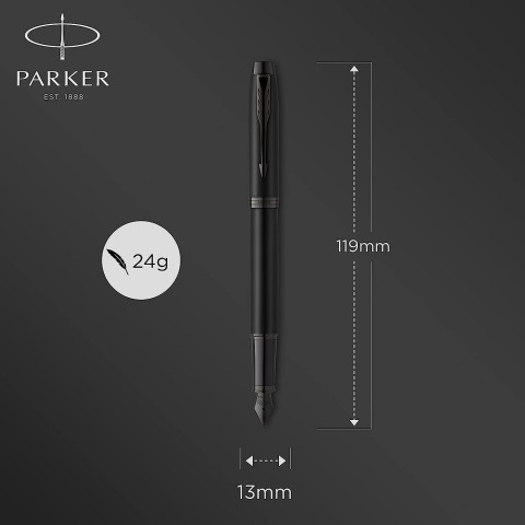Parker IM Mat Metalik Dolma Kalem, M Uç - Siyah BT /