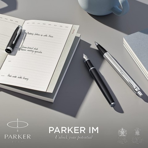 Parker IM Mat Metalik Dolma Kalem, M Uç - Siyah BT /