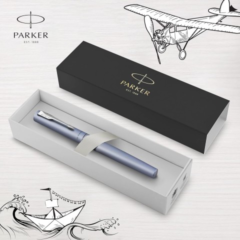 Parker Vector XL Mat Dolma Kalem, M Uç - Gümüş Mavi /