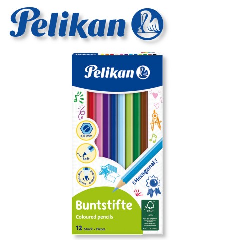 Pelikan 12'li Kuru Boya Kalemi / BS12LN