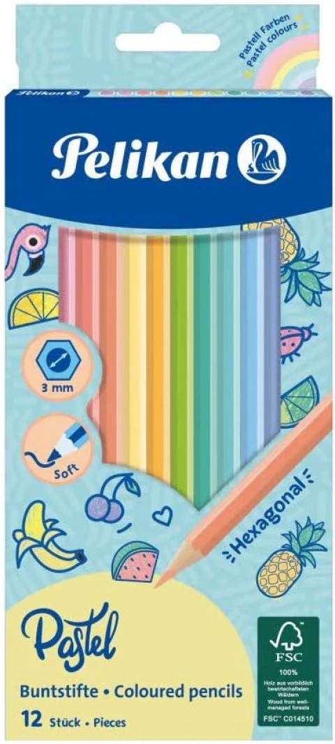 Pelikan 12'li Pastel Kuru Boya Kalemi / BSP12LN
