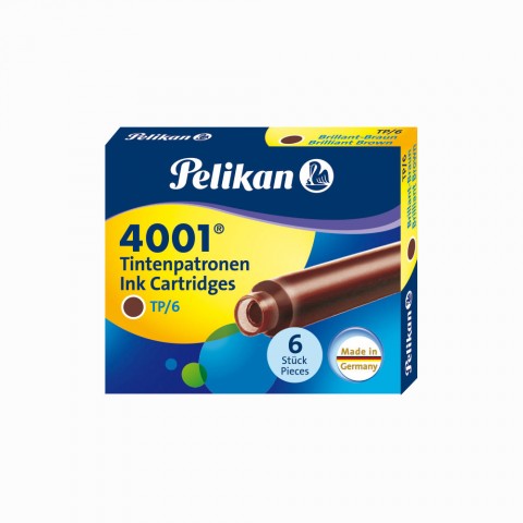 Pelikan 4001 6'lı Kısa Kartuş TP/6 Kahverengi
